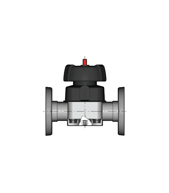 Robinet cu diafragma, PVC-U, flansa DIN 2501, EPDM